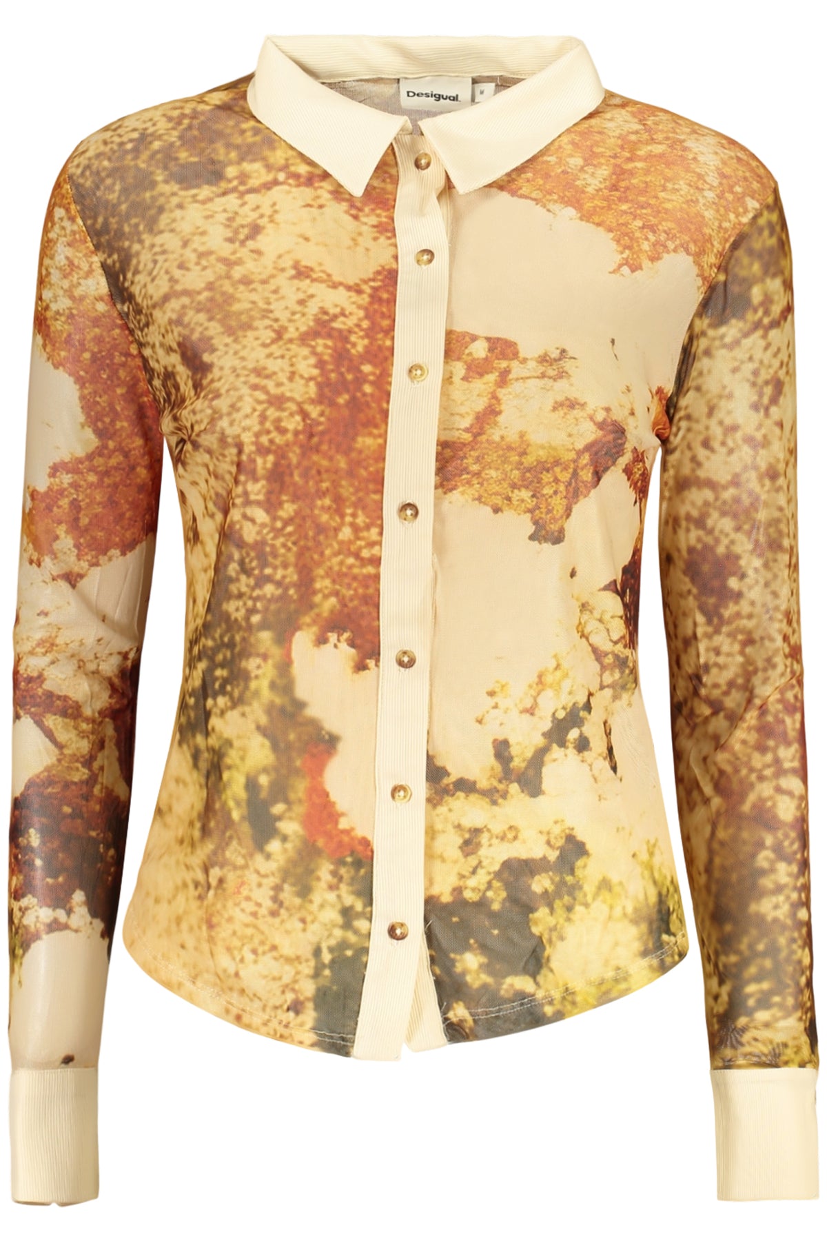 DESIGUAL WOMEN'S LONG-SLEEVED SHIRT, BEIGE