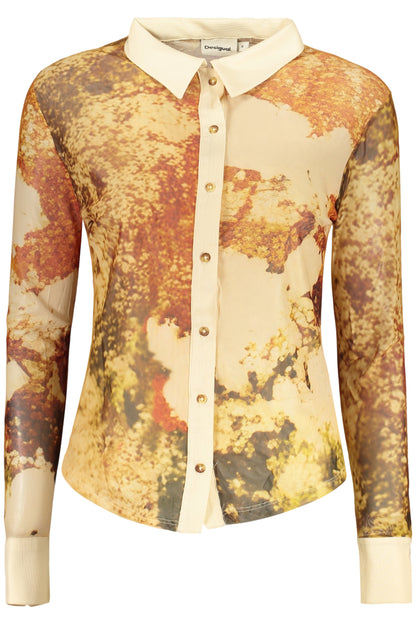 DESIGUAL WOMEN'S LONG-SLEEVED SHIRT, BEIGE