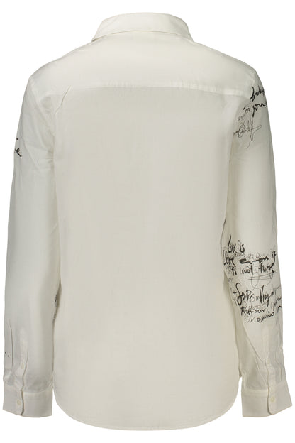 DESIGUAL WOMEN'S LONG-SLEEVED SHIRT WHITE