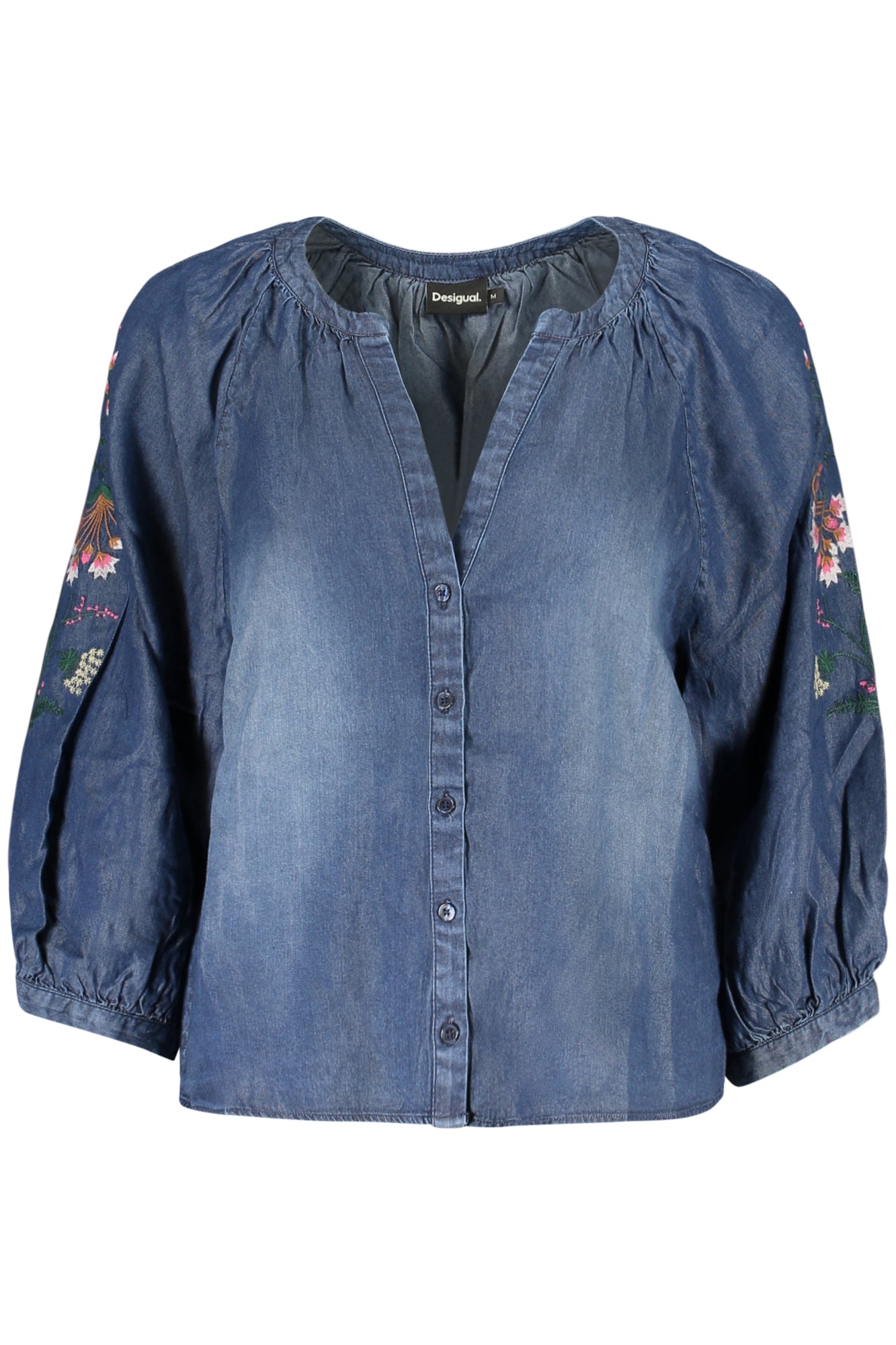 DESIGUAL WOMEN'S LONG-SLEEVED SHIRT, BLUE