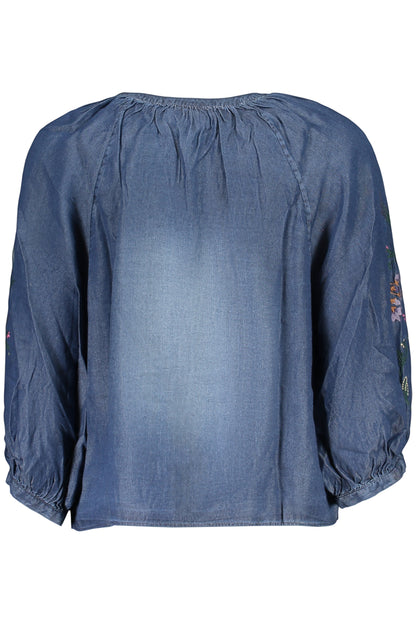 DESIGUAL WOMEN'S LONG-SLEEVED SHIRT, BLUE