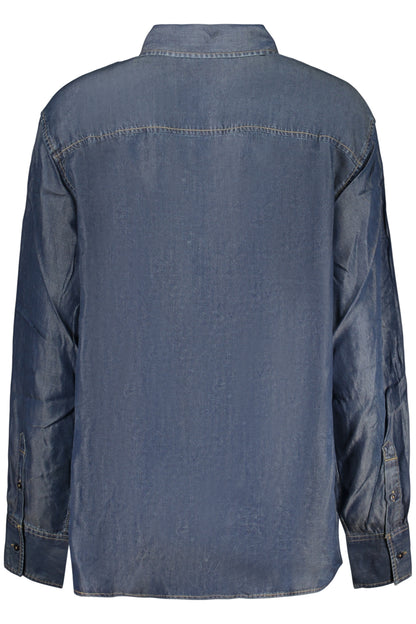 Chemise à manches longues pour femme DESIGUAL, bleue