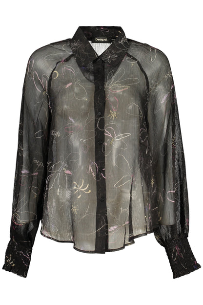 Chemise à manches longues pour femme DESIGUAL, noire