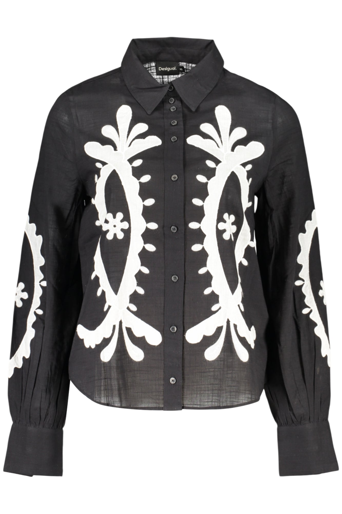 DESIGUAL WOMEN'S LONG-SLEEVED SHIRT, BLACK