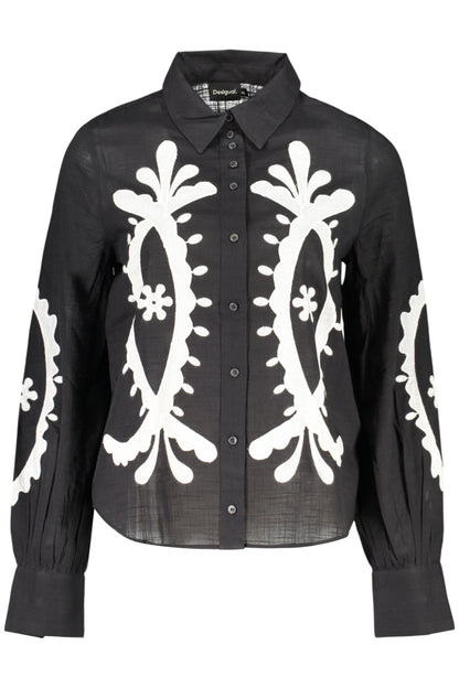 DESIGUAL WOMEN'S LONG-SLEEVED SHIRT, BLACK