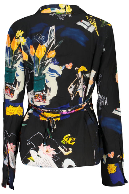 DESIGUAL WOMEN'S LONG-SLEEVED SHIRT, BLACK