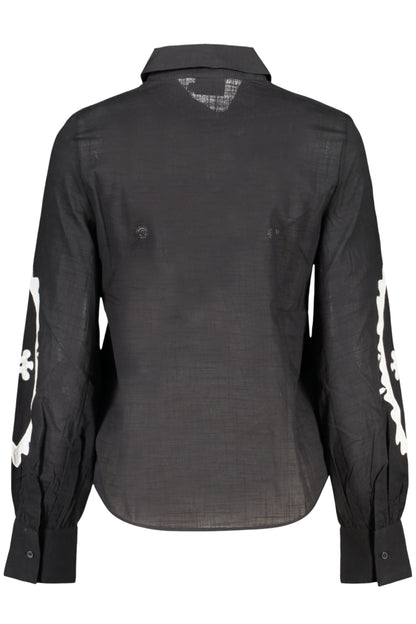 DESIGUAL WOMEN'S LONG-SLEEVED SHIRT, BLACK
