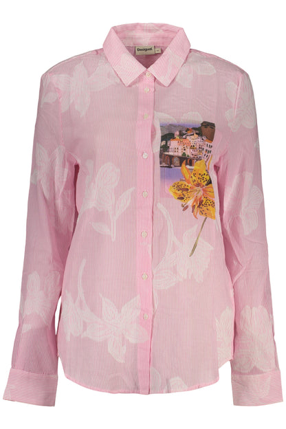 DESIGUAL WOMEN'S PINK LONG-SLEEVED SHIRT