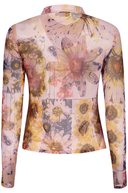 DESIGUAL WOMEN'S PINK LONG-SLEEVED SHIRT