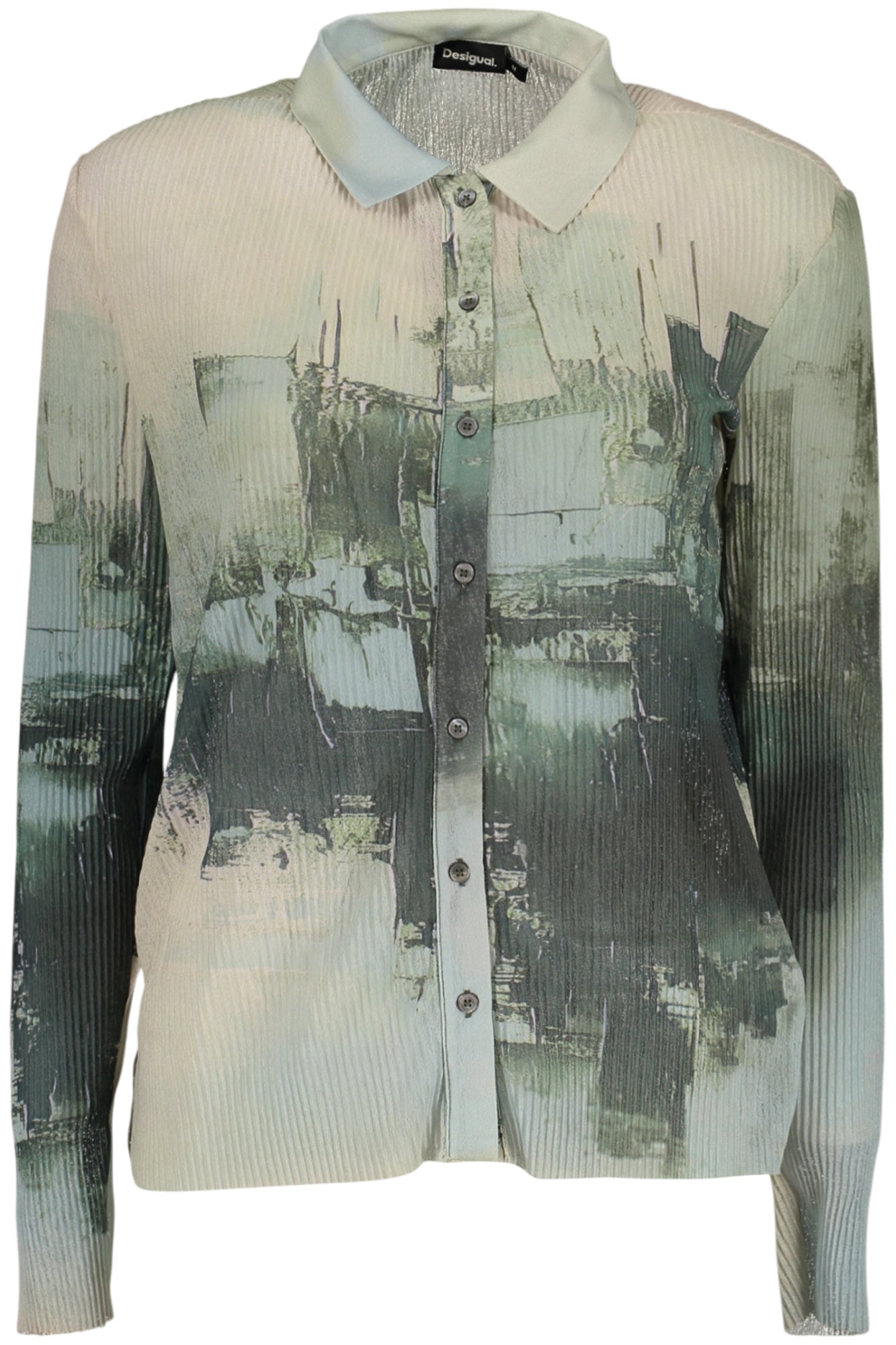 DESIGUAL WOMEN'S LONG-SLEEVED SHIRT, GREEN
