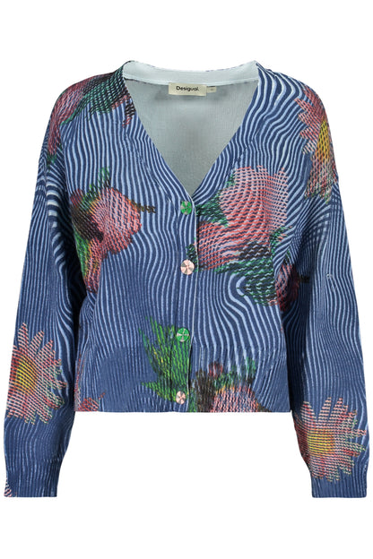 DESIGUAL WOMEN'S BLUE CARDIGAN