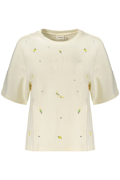 DESIGUAL WOMEN'S WHITE ZIP-UP SWEATSHIRT