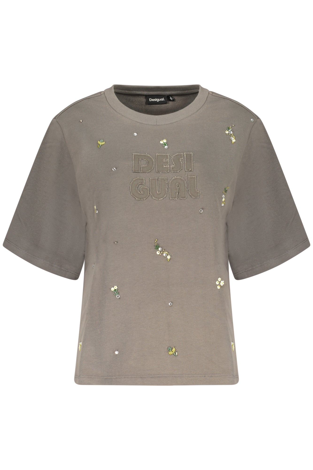 DESIGUAL WOMEN'S GRAY ZIP-UP SWEATSHIRT