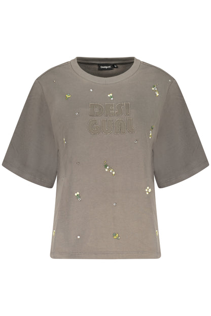 DESIGUAL WOMEN'S GRAY ZIP-UP SWEATSHIRT