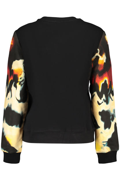 DESIGUAL WOMEN'S BLACK ZIP-UP SWEATSHIRT