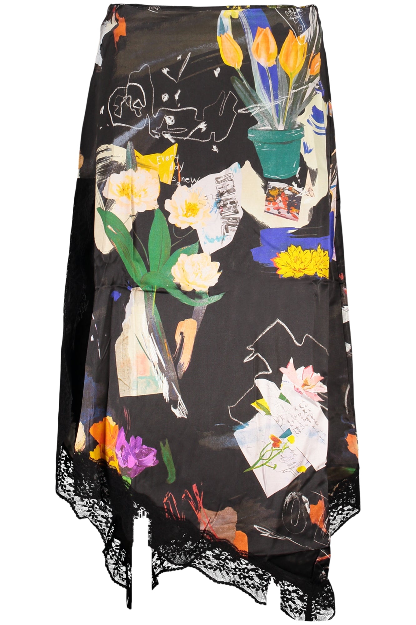 DESIGUAL WOMEN'S LONG SKIRT BLACK
