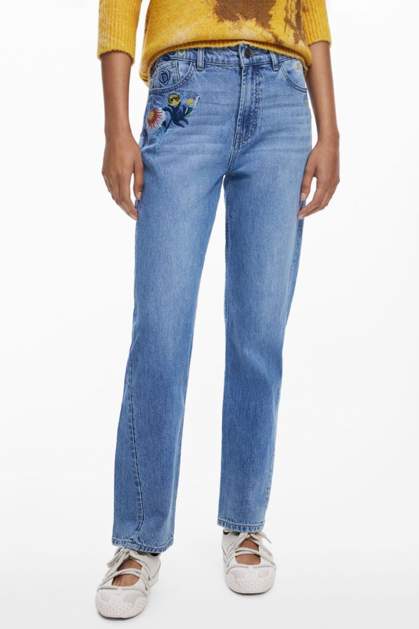 DESIGUAL WOMEN'S DENIM JEANS, BLUE