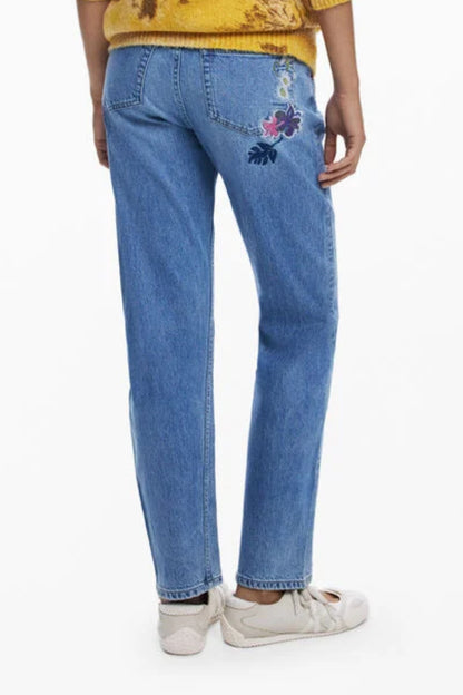 DESIGUAL WOMEN'S DENIM JEANS, BLUE