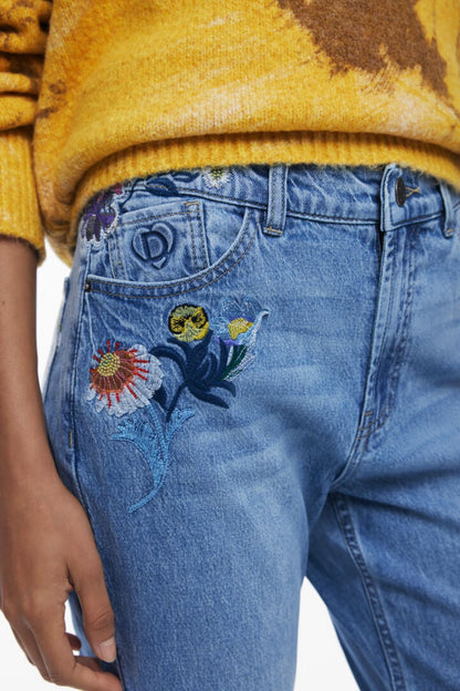 DESIGUAL WOMEN'S DENIM JEANS, BLUE