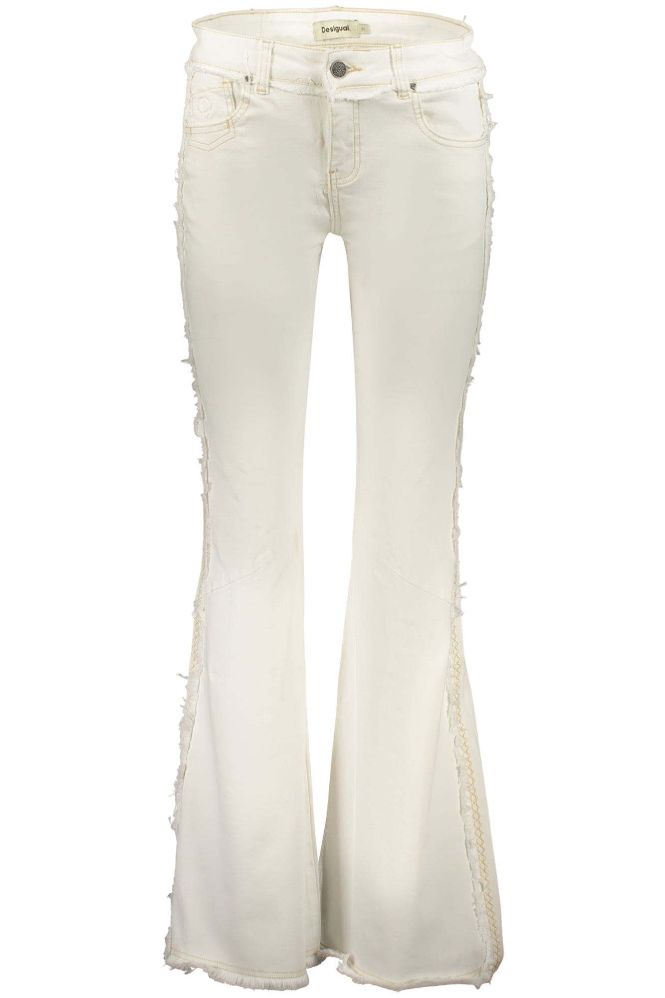 DESIGUAL WOMEN'S DENIM JEANS WHITE