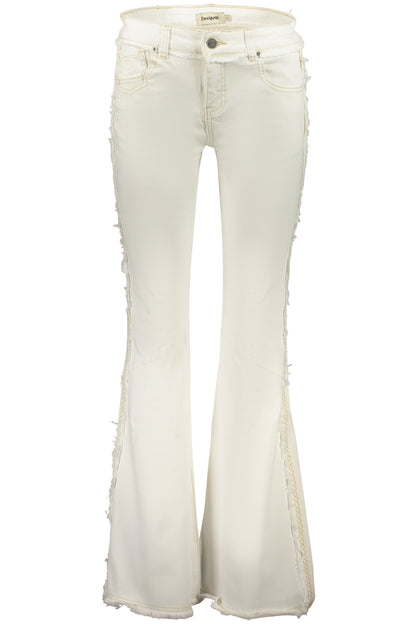 DESIGUAL WOMEN'S DENIM JEANS WHITE