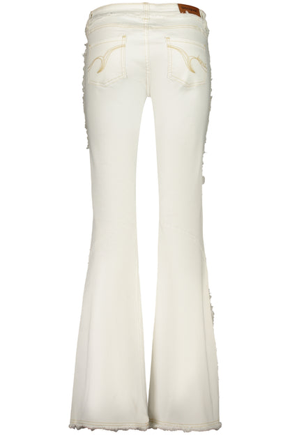 DESIGUAL WOMEN'S DENIM JEANS WHITE