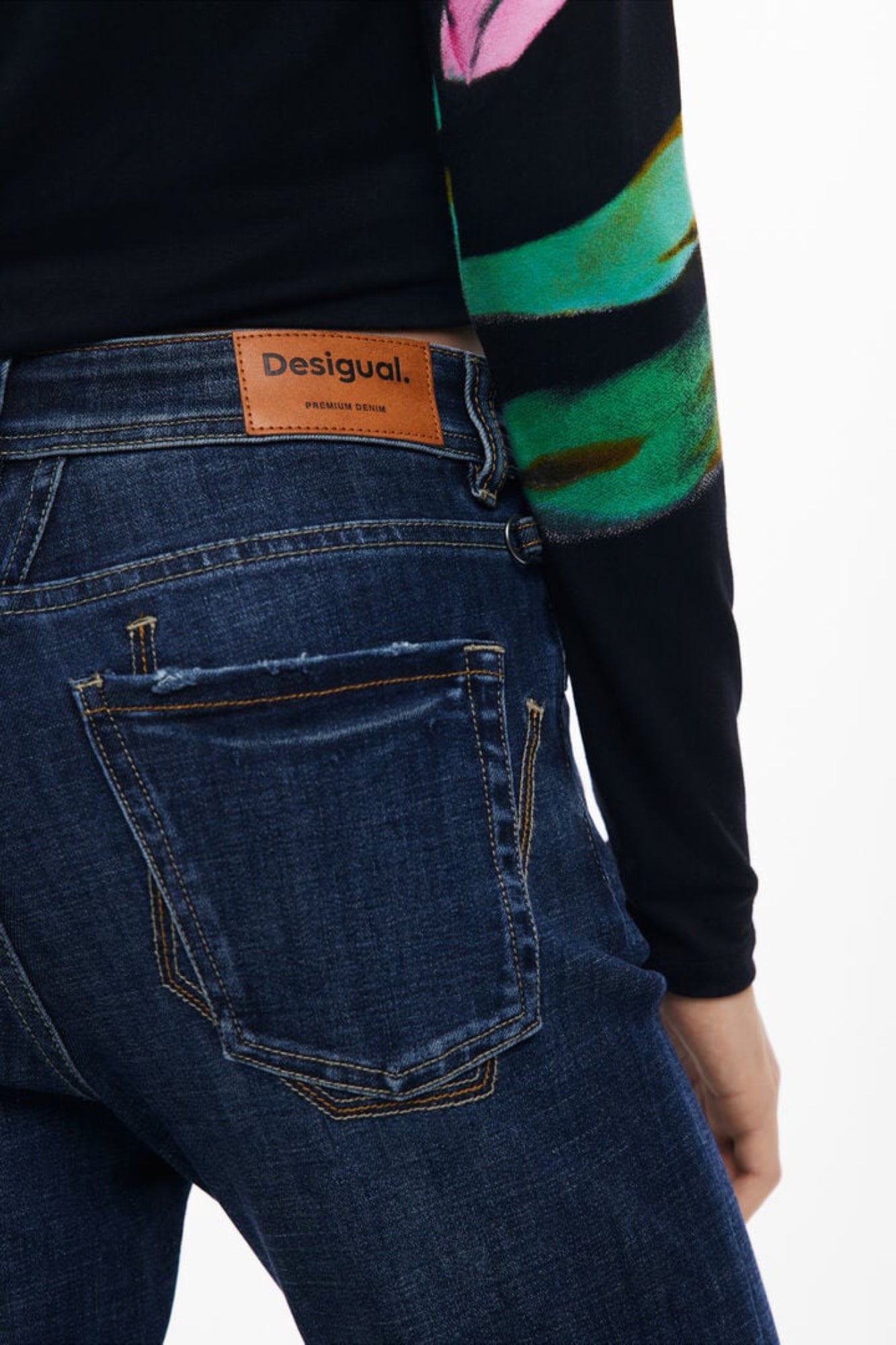 DESIGUAL WOMEN'S DENIM JEANS BLUE