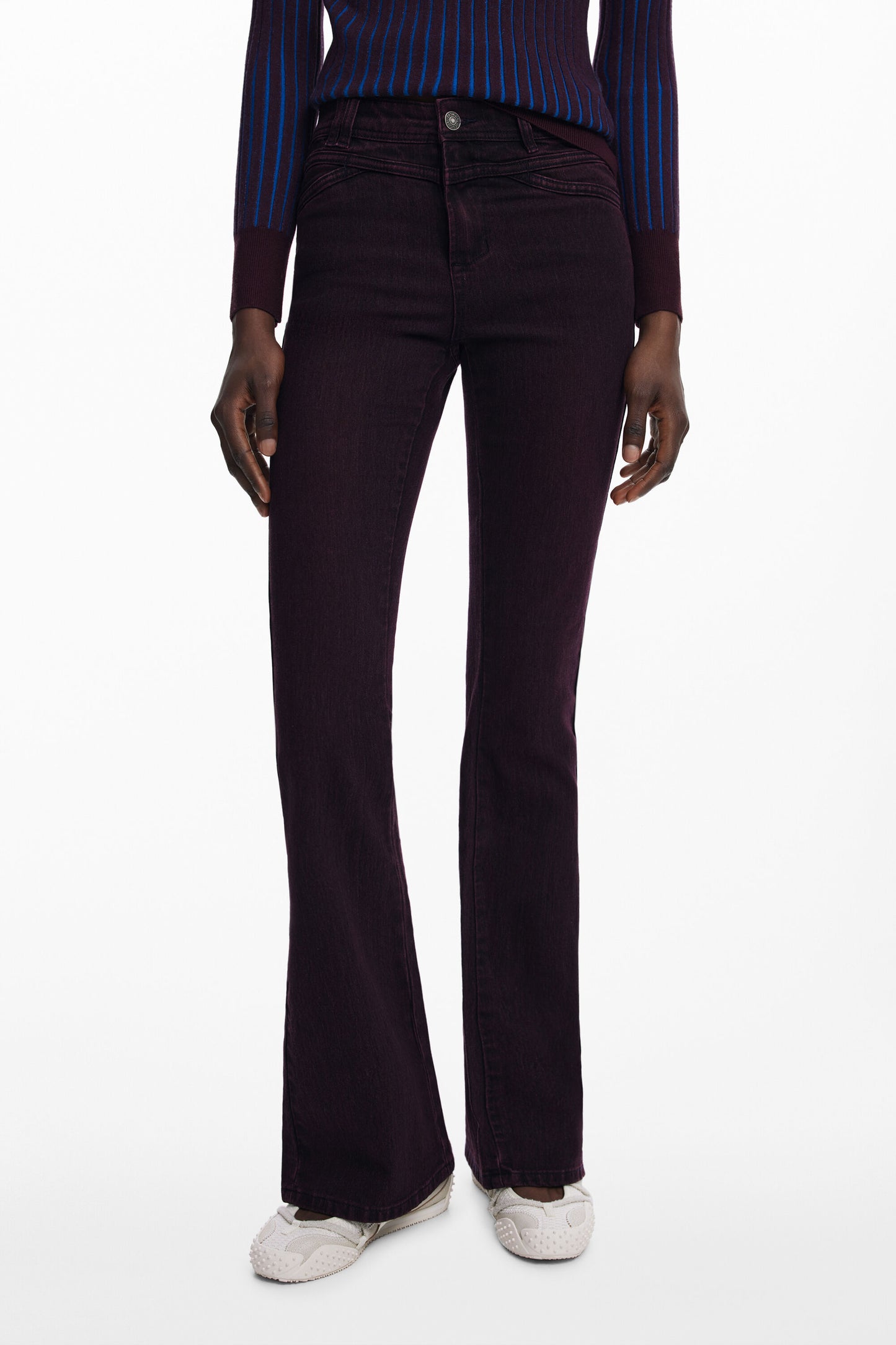 DESIGUAL WOMEN'S DENIM JEANS PURPLE