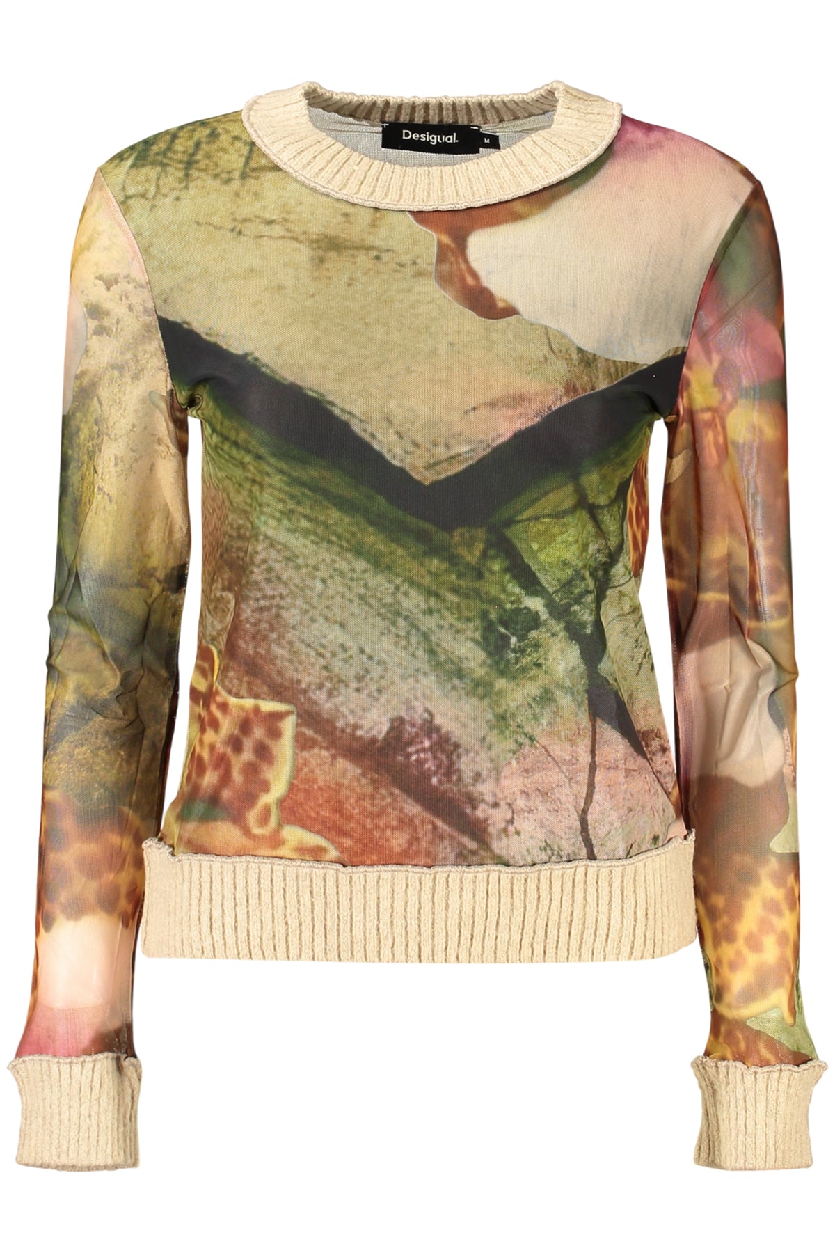 DESIGUAL WOMEN'S BEIGE SWEATER