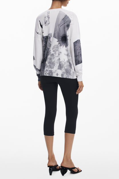 DESIGUAL WOMEN'S WHITE SWEATER