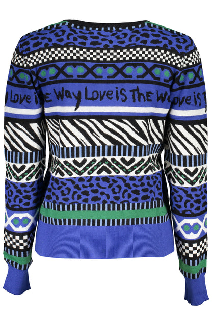 DESIGUAL WOMEN'S BLUE SWEATER