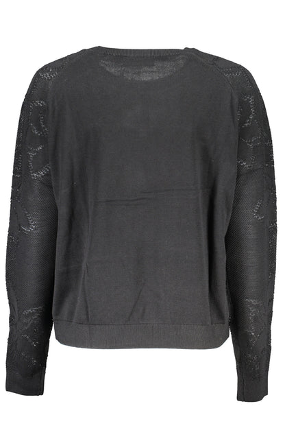 DESIGUAL BLACK WOMEN'S SWEATER