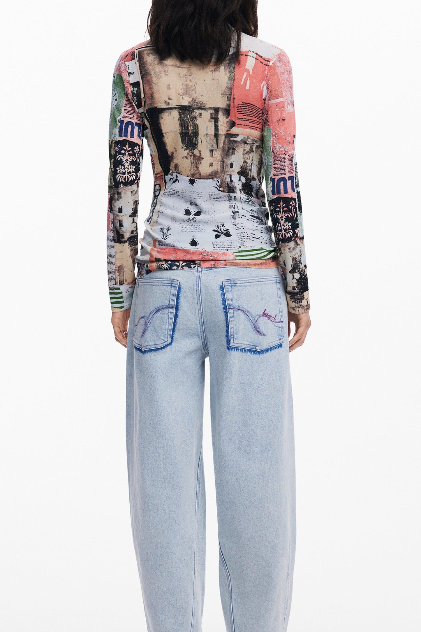 DESIGUAL WOMEN'S PINK SWEATER