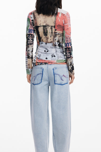 DESIGUAL WOMEN'S PINK SWEATER
