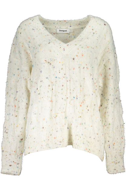 DESIGUAL WHITE WOMEN'S SWEATER
