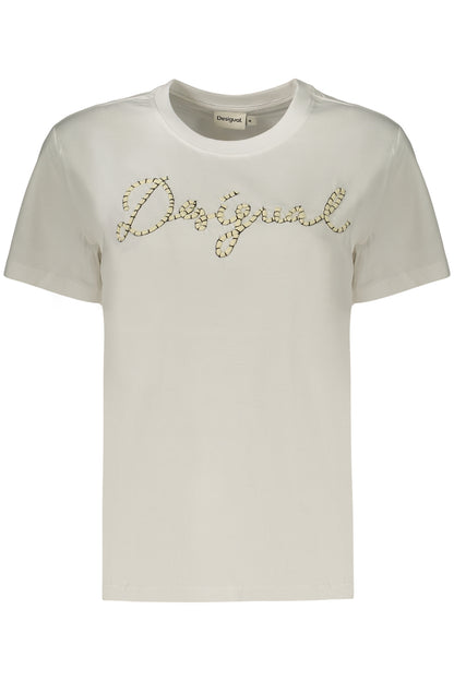 T-shirt blanc à manches courtes DESIGUAL pour femme