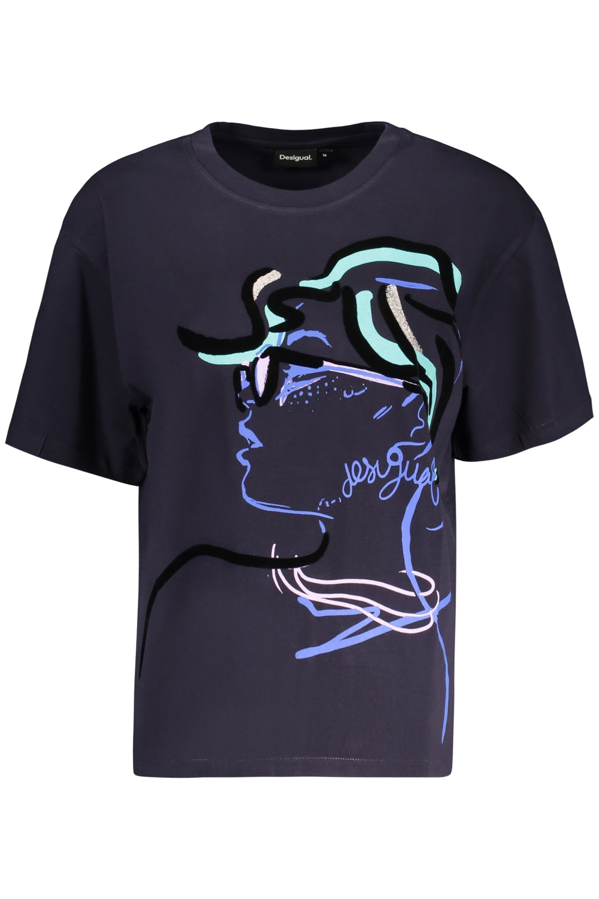 T-shirt à manches courtes DESIGUAL pour femme, bleu