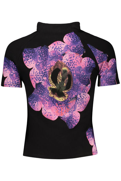T-shirt noir à manches courtes DESIGUAL pour femme
