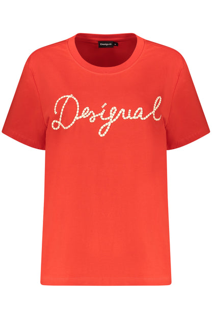 T-shirt à manches courtes pour femme DESIGUAL, rouge