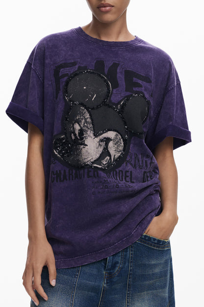 T-SHIRT À MANCHES COURTES POUR FEMME DESIGUAL VIOLET
