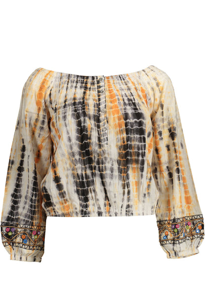 DESIGUAL WOMEN'S LONG SLEEVE T-SHIRT BEIGE