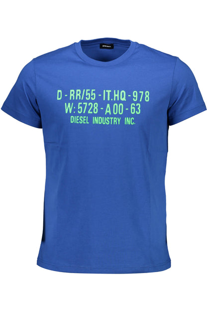 DIESEL MEN'S SHORT SLEEVE T-SHIRT BLUE