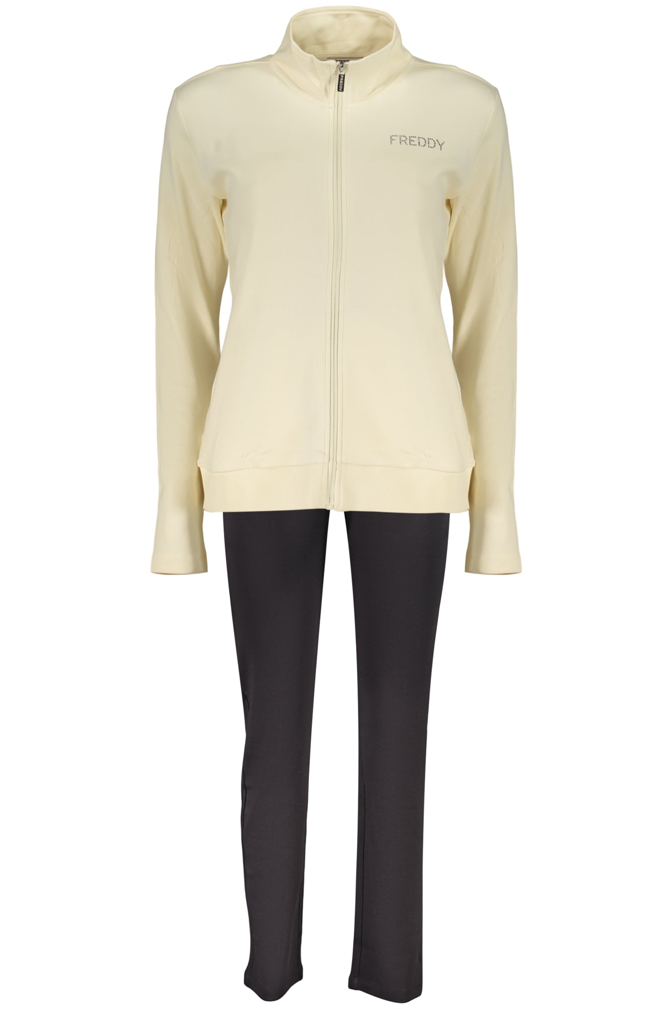 FREDDY WOMEN'S BEIGE ZIP-UP SWEATSHIRT
