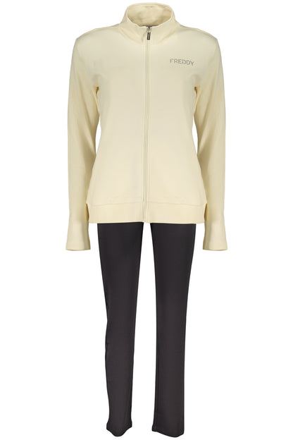 FREDDY WOMEN'S BEIGE ZIP-UP SWEATSHIRT
