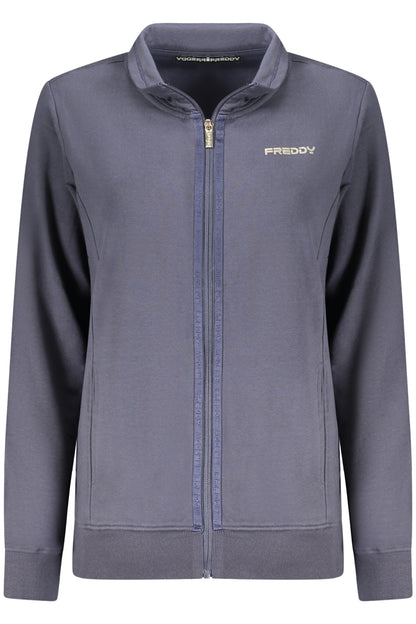 FREDDY WOMEN'S BLUE ZIP-UP SWEATSHIRT