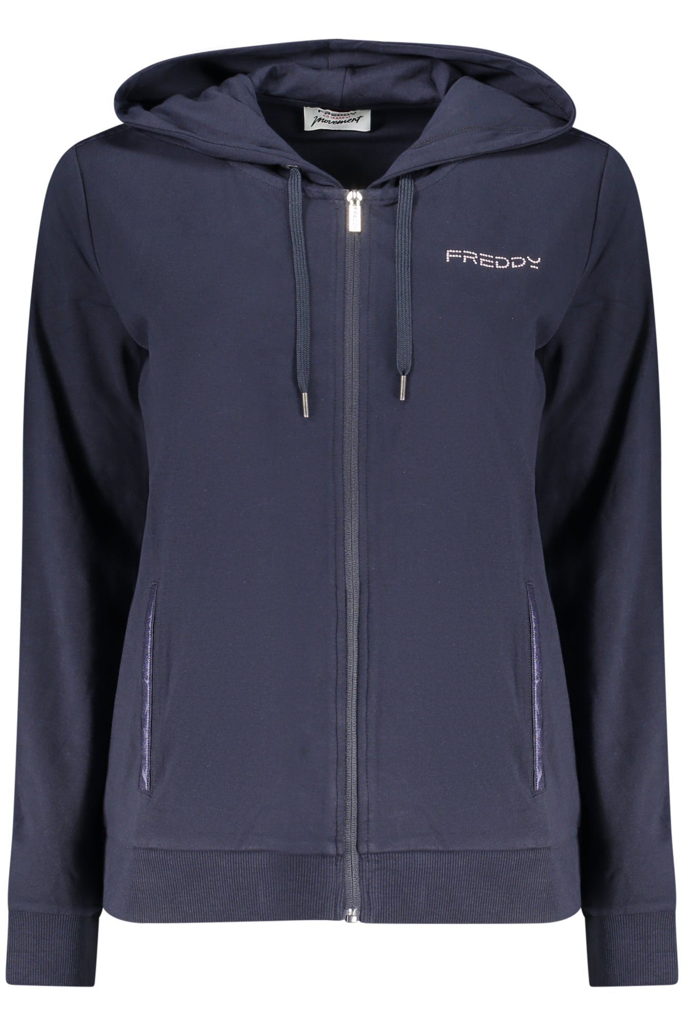 FREDDY WOMEN'S BLUE ZIP-UP SWEATSHIRT