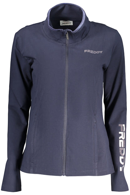 FREDDY WOMEN'S BLUE ZIP-UP SWEATSHIRT