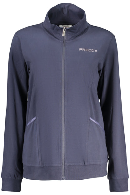 FREDDY WOMEN'S BLUE ZIP-UP SWEATSHIRT