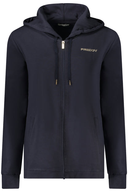 FREDDY WOMEN'S BLUE ZIP-UP SWEATSHIRT