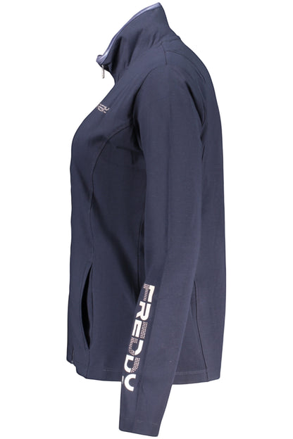 FREDDY WOMEN'S BLUE ZIP-UP SWEATSHIRT